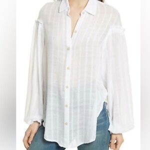 FP Movement by Free People White Button-Down Shirt